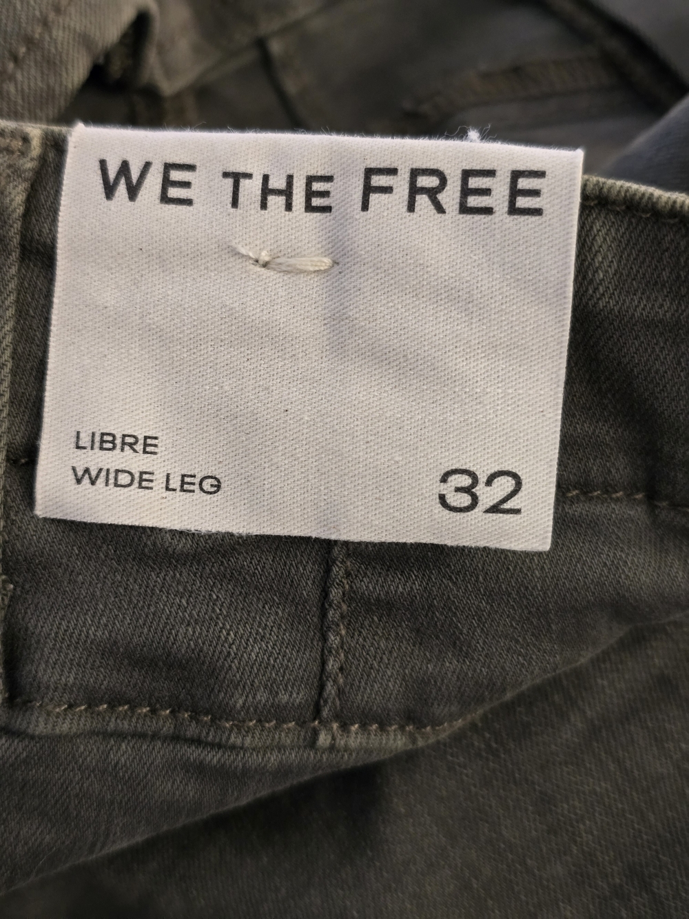 NWT We The Free Libre Wide Leg Olive Green Jeans - 32 - Picture 4 of 4